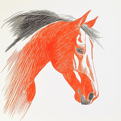 JPG 일러스트 사람없음 스케치 말띠 국내일러스트 병오년 붉은말 AI일러스트 AI콘텐츠 미술 십이지신 말_동물 파일형식 2026년