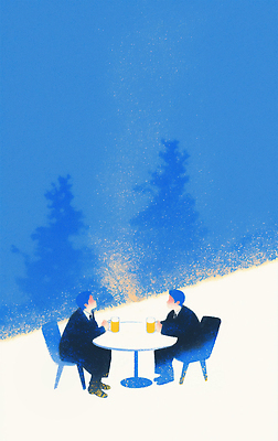 JPG 전신 나무 남자 의자 일러스트 탁자 맥주 대화 앉기 성인 두명 파란색 맥주잔 여름밤 얼굴없음 성인남자만 국내일러스트 AI일러스트 AI콘텐츠 식물 컬러 가구 술잔 모션 주류 말하기 사람 여름 야간 남자만 성인만 파일형식