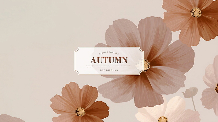 PSD 백그라운드 일러스트 가을꽃 사람없음 베이지색 국내일러스트 꽃 컬러 파일형식 가을_계절