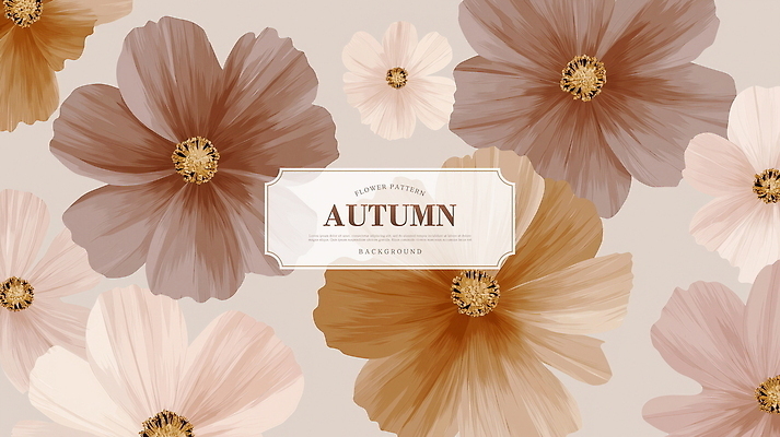 PSD 백그라운드 일러스트 가을꽃 사람없음 베이지색 국내일러스트 꽃 컬러 파일형식 가을_계절