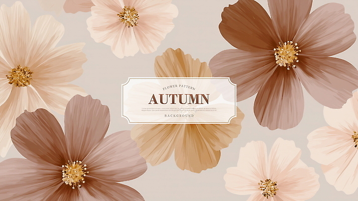 PSD 백그라운드 일러스트 가을꽃 사람없음 베이지색 국내일러스트 꽃 컬러 파일형식 가을_계절