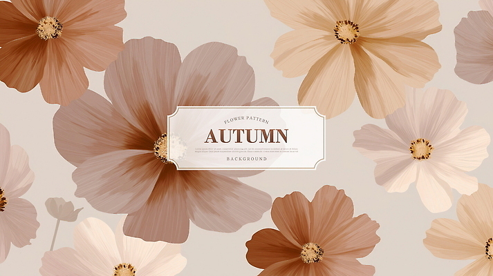 PSD 백그라운드 일러스트 가을꽃 사람없음 베이지색 국내일러스트 꽃 컬러 파일형식 가을_계절
