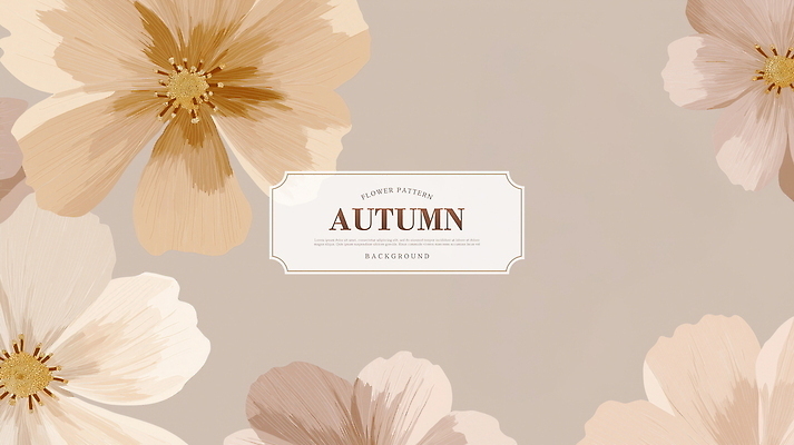 PSD 백그라운드 일러스트 가을꽃 사람없음 베이지색 국내일러스트 꽃 컬러 파일형식 가을_계절