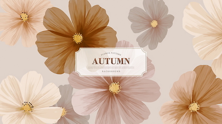 PSD 백그라운드 일러스트 가을꽃 사람없음 베이지색 국내일러스트 꽃 컬러 파일형식 가을_계절