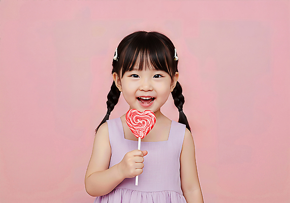 JPG 모델 편집이미지 여자 어린이 분홍색 막대사탕 한명 미소 들기 소녀 상반신 귀여움 하트 머리핀 의료성형뷰티 소녀한명만 편집실사 AI인물포토 AI콘텐츠 모양 1 컬러 컨셉 장신구 모션 표정 사탕 사람 CG 여자한명만 소녀만 파일형식 AI포토