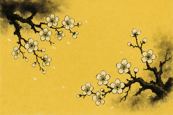 JPG 일러스트 붓터치 수묵화 사람없음 동양화 꽃봉오리 번짐 꽃가지 배꽃 국내일러스트 AI일러스트 AI콘텐츠 꽃 미술 나뭇가지 파일형식 효과