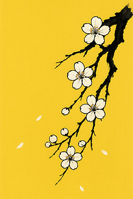 JPG 일러스트 붓터치 수묵화 사람없음 동양화 꽃봉오리 번짐 꽃가지 배꽃 국내일러스트 AI일러스트 AI콘텐츠 꽃 미술 나뭇가지 파일형식 효과