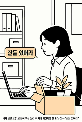 여자 말풍선 일러스트 책장 한명 미소 상반신 성인 노트북 상자 짐 비즈니스우먼 책상 정리 성인만 퇴사 국내일러스트 AI파일 1 가구 비즈니스 표정 사람 전자제품 직장인 파일형식 벡터