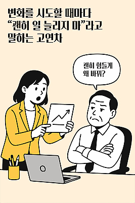 여자 남자 중년 말풍선 의자 일러스트 앉기 성인 두명 비즈니스라이프 노트북 사무실 노란색 팔짱 자료 가리킴 업무 변화 상사 문서 연필꽂이 반대 부하직원 제안 답답함 불통 못마땅 꼰대 국내일러스트 AI파일 라이프스타일 감정 컬러 가구 컨셉 비즈니스 모션 문구용품 사람 손짓 전자제품 작업 감각 파일형식 벡터