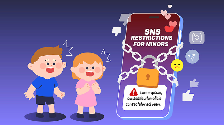 전신 여자 남자 어린이 일러스트 자물쇠 소녀 소년 두명 보라색 놀람 금지 하트 사회이슈 따봉 사슬체인 소셜네트워크 어린이만 국내일러스트 AI파일 모양 감정 컬러 컨셉 표정 사람 최고 파일형식 벡터