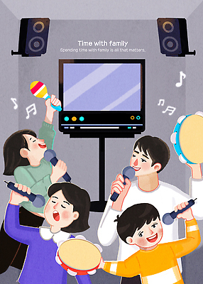 PSD 여자 남자 행복 어린이 음표 일러스트 노래 가족 청소년 함께함 미소 들기 소년 여러명 상반신 성인 눈감음 스피커 화목 마이크 탬버린 노래방기계 마라카스 코인노래방 국내일러스트 기호 감정 음악 음향기기 다수 컨셉 관계 모션 타악기 표정 사람 노래방 파일형식