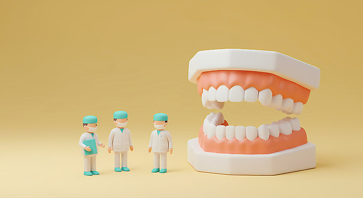 JPG 전신 편집이미지 치과 마스크 들기 성인 세명 노란색 3D 치아 큼 치과의사 치아모형 서류판 수술모 성인만 편집3D AI컴퓨터그래픽 AI콘텐츠 컬러 모션 병원 사람 사무용품 의사 소화기관 크기 디지털합성 파일형식