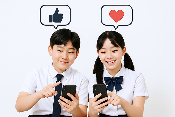 JPG 편집이미지 학생 여학생 여자 남자 교복 남학생 학교 청소년 넥타이 표정 웃음 두명 친구 스마트폰 기쁨 즐거움 댓글 따봉 소통 소셜미디어 의료성형뷰티 좋음 편집실사 AI인물포토 AI콘텐츠 잡화 옷 교육 감정 컨셉 관계 사람 핸드폰 스마트기기 최고 CG 파일형식 AI포토
