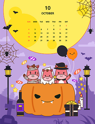 캐릭터 일러스트 호박 사탕 선물 사람없음 장식 반짝임 분장 파티 귀여움 축제 할로윈 달력 달 말_동물 유령 거미줄 즐거움 거미 박쥐 풍선 10월 잭오랜턴 2026년 국내일러스트 일러캐릭터 병오년 붉은말 붉은말캐릭터 AI파일 자연요소 감정 곤충 컨셉 채소 포유류 모션 디저트 이벤트 날짜 연도 말캐릭터 파일형식 벡터
