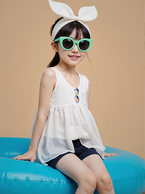 JPG 편집이미지 여자 리본 어린이 반바지 물놀이 휴가 수영장 한명 웃음 앉기 소녀 선글라스 머리띠 편안함 유아복 튜브 여름옷 의료성형뷰티 소녀한명만 편집실사 AI인물포토 AI콘텐츠 1 옷 안경 장신구 바지 모션 놀이 표정 사람 아기용품 감각 CG 여자한명만 소녀만 파일형식 여름_계절 AI포토