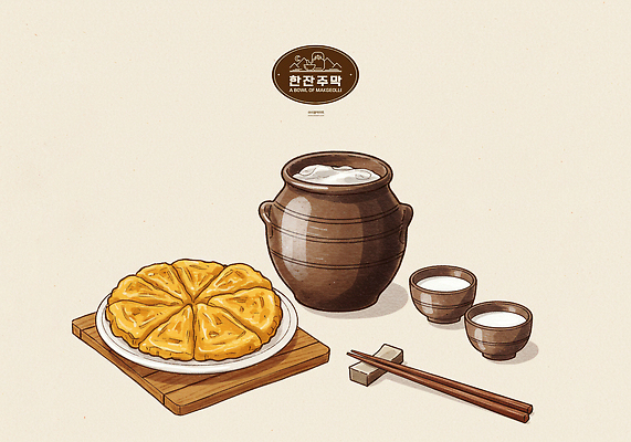 PSD 편집이미지 접시 한식 술잔 젓가락 사람없음 여름 전통음식 상차림 안주 빈대떡 나무받침 동동주 젓가락받침대 주막 항아리술병 이미지편집 전통 식기 계절 음식 술병 잔 떡 수저 목재 받침대 수저받침대 파일형식