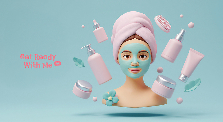 PSD 편집이미지 라이프스타일 여자 꽃 얼굴 하늘색 잎 관리 한명 상반신 화장 3D 화장품 촉촉함 머리빗 머리띠 수분 피부 디지털합성 일과 스킨케어 과정 마스크팩 뷰티풀 외출준비 트리트먼트 편집3D 식물 1 컨셉 장신구 사람 생활 신체부위 파란색 뷰티 젖음 미용용품 준비 팩 파일형식