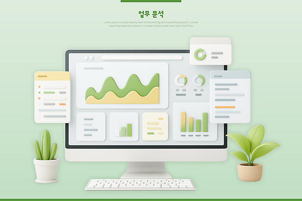 PSD 식물 편집이미지 화분 통계 사람없음 초록색 디지털 스크린 모니터 자료 정보 키보드 업무 작업 막대그래프 분석 원그래프 인터넷창 편집3D 컬러 컨셉 인터넷 그래프 컴퓨터 3D 파일형식