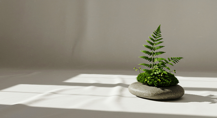 JPG 편집이미지 잎 그림자 이끼 사람없음 인테리어 햇빛 돌_바위 숲 디지털합성 힐링 이미지편집 편집실사 AI포토 AI콘텐츠 식물 디자인 태양 CG 파일형식