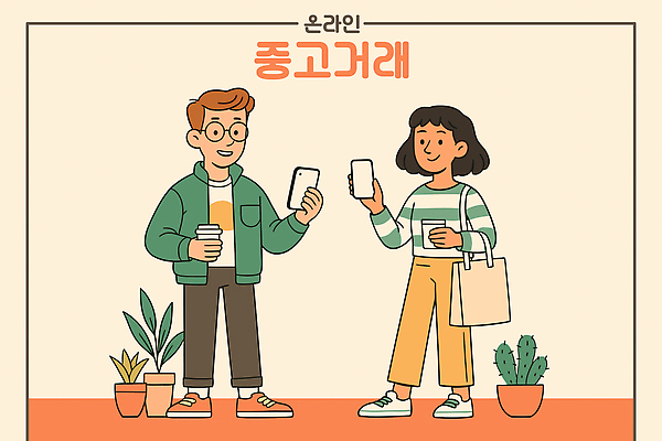 전신 식물 여자 남자 화분 커피 일러스트 선인장 대화 미소 들기 성인 취미 두명 일상 스마트폰 쇼핑 쇼핑백 주황색 만남 온라인 소통 테이크아웃컵 중고거래 상호작용 국내일러스트 AI파일 음료 컬러 컨셉 가방 모션 표정 말하기 사람 라이프 컵 핸드폰 스마트기기 거래 파일형식 벡터