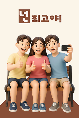 전신 PSD 편집이미지 여자 남자 행복 벤치 응원 청소년 미소 웃음 들기 앉기 일상 세명 청춘 갈색 3D 우정 기쁨 최고 셀프카메라 즐거움 긍정 따봉 소통 편집3D 감정 컬러 컨셉 의자 모션 표정 사람 라이프 친구 사진촬영 디지털합성 파일형식