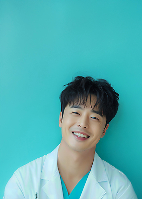 JPG 편집이미지 남자 병원 한명 웃음 상반신 성인 의사 자신감 수술복 민트색 의료성형뷰티 성인남자한명만 이미지편집 편집실사 AI인물포토 AI콘텐츠 1 감정 컬러 의학 표정 사람 의료진 가운 CG 남자한명만 성인남자만 파일형식 AI포토