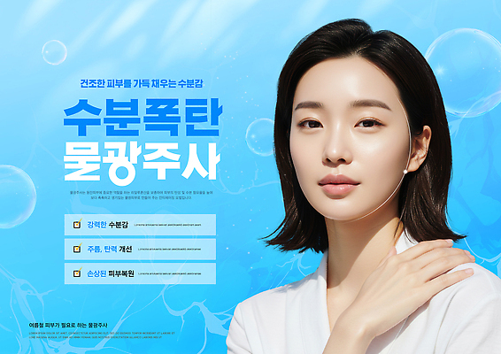 PSD 편집이미지 여자 하늘색 건조 한명 상반신 성인 뷰티 촉촉함 수분 피부 스킨케어 시술 보습 수분크림 피부과 의료성형뷰티 성인여자한명만 이미지편집 1 병원 사람 신체부위 파란색 화장품 젖음 여자한명만 성인여자만 파일형식