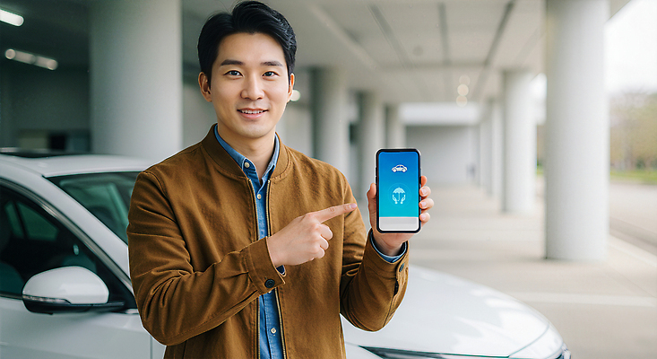 JPG 편집이미지 남자 자동차 모바일 안내 기술 스마트라이프 설명 한명 웃음 들기 상반신 성인 스마트폰 스크린 가리킴 운전사 어플리케이션 서비스 소통 정비소 의료성형뷰티 성인남자한명만 편집실사 AI인물포토 AI콘텐츠 직업 1 라이프스타일 육상교통 컨셉 모션 표정 사람 손짓 핸드폰 스마트기기 CG 남자한명만 성인남자만 파일형식 AI포토