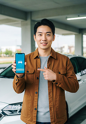 JPG 편집이미지 남자 자동차 모바일 안내 기술 스마트라이프 설명 한명 웃음 들기 상반신 성인 스마트폰 스크린 가리킴 운전사 어플리케이션 서비스 편리함 소통 정비소 의료성형뷰티 성인남자한명만 편집실사 AI인물포토 AI콘텐츠 직업 1 라이프스타일 육상교통 컨셉 모션 표정 사람 손짓 핸드폰 스마트기기 CG 남자한명만 성인남자만 파일형식 AI포토