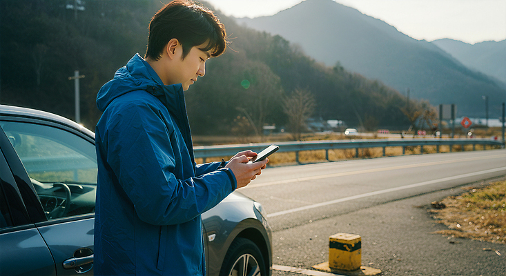 JPG 편집이미지 남자 도로 자동차 자연 모바일 산 안내 스마트라이프 설명 한명 들기 상반신 성인 야외 스마트폰 시골 운전사 서비스 의료성형뷰티 성인남자한명만 편집실사 AI인물포토 AI콘텐츠 직업 1 라이프스타일 길 육상교통 교통시설 모션 사람 핸드폰 스마트기기 CG 생태계 남자한명만 성인남자만 파일형식 AI포토