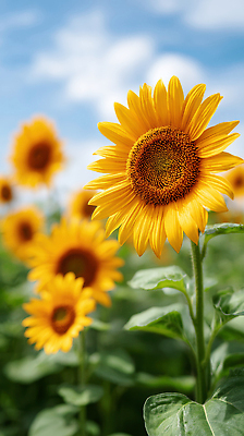 JPG 구름 편집이미지 감정 여유 잎 꽃밭 자연 하늘 해바라기 풍경 초원 사람없음 여름 감성 편집실사 AI포토 AI콘텐츠 자연요소 식물 계절 꽃 컨셉 CG 생태계 파일형식