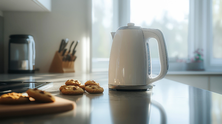 JPG 편집이미지 여유 커피 창문 가정 티타임 따뜻함 사람없음 햇빛 쿠키 주방 흰색 차 전기포트 홈카페 편집실사 AI포토 AI콘텐츠 감정 음료 컬러 휴식 디저트 태양 카페 CG 파일형식