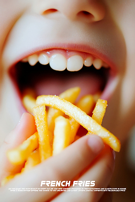 PSD 편집이미지 손 행복 어린이 패스트푸드 입벌림 웃음 들기 감자튀김 입 먹기 넣기 의료성형뷰티 맛있는 이미지편집 편집실사 감정 모션 감자 표정 사람 신체부위 튀김 인스턴트 CG 파일형식