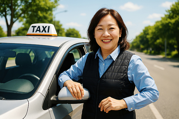 JPG 구름 편집이미지 여자 도로 중년 하늘 한명 웃음 상반신 기댐 택시 택시기사 의료성형뷰티 중년여자한명만 편집실사 AI인물포토 AI콘텐츠 자연요소 1 길 교통시설 모션 승용차 자동차 표정 사람 성인 운전사 CG 여자한명만 중년여자만 파일형식 AI포토