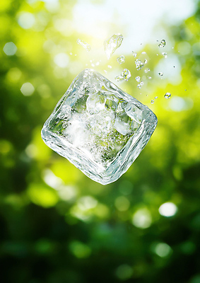 JPG 편집이미지 자연 사람없음 공중 초록색 물 여름 햇빛 얼음 물방울 떨어짐 차가움 시원함 편집실사 AI포토 AI콘텐츠 자연요소 계절 컬러 컨셉 태양 CG 생태계 파일형식