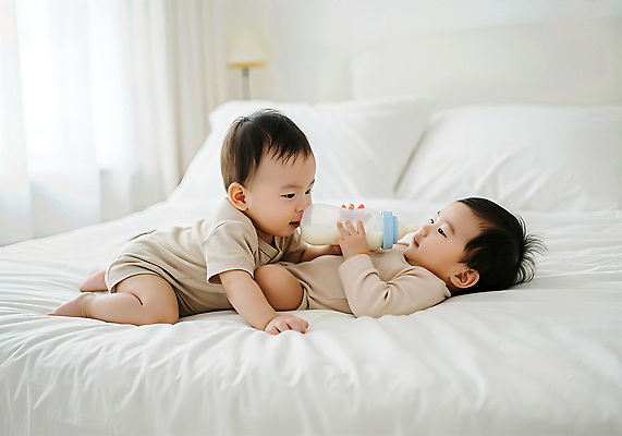 JPG 전신 편집이미지 엎드리기 장난 베개 아침 집안 사랑 웃음 들기 두명 눕기 햇빛 귀여움 침실 이불 육아 흰색 침대 아기 커튼 젖병 쌍둥이 분유 놀기 의료성형뷰티 아기만 편집실사 AI인물포토 AI콘텐츠 주간 감정 컬러 가구 컨셉 가족 침구 모션 실내 표정 사람 태양 아기용품 CG 파일형식 AI포토