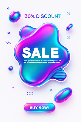 PSD 템플릿 디자인 추상 사람없음 쇼핑 컬러풀 3D 세일 금속 얼룩 광택 그라데이션 마케팅 이미지템플릿 컬러 무늬 재질 디지털합성 파일형식