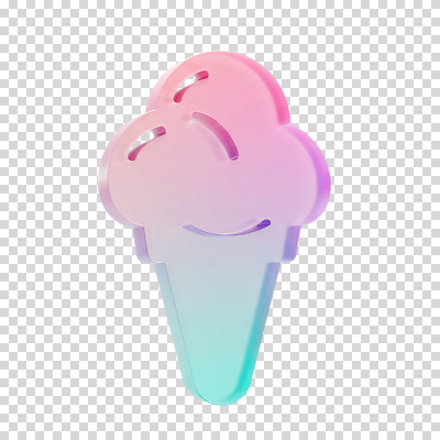 편집이미지 디저트 누끼 사람없음 여름 컬러풀 3D 오브젝트 그라데이션 콘아이스크림 PNG 파스텔톤 계절 음식 컬러 아이스크림 디지털합성 파일형식