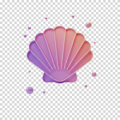 편집이미지 누끼 사람없음 여름 3D 보라색 물방울 조개껍데기 오브젝트 그라데이션 PNG 계절 컬러 조개 디지털합성 파일형식