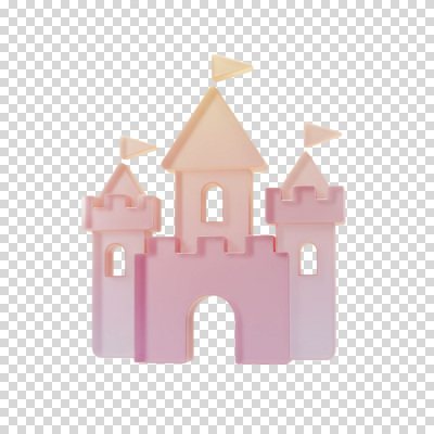편집이미지 분홍색 누끼 사람없음 여름 장난감 3D 깃발 성 오브젝트 모래성 그라데이션 PNG 파스텔톤 건축물 계절 모래 컬러 디지털합성 파일형식