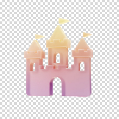 편집이미지 누끼 사람없음 여름 장난감 3D 보라색 성 오브젝트 모래성 그라데이션 PNG 파스텔톤 건축물 계절 모래 컬러 디지털합성 파일형식