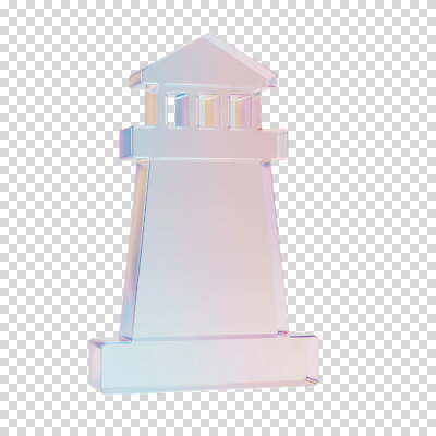 편집이미지 분홍색 유리 등대 누끼 사람없음 여름 3D 투명 오브젝트 그라데이션 PNG 파스텔톤 계절 컬러 재질 디지털합성 파일형식