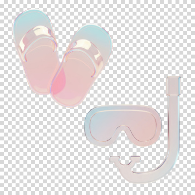 편집이미지 물놀이 슬리퍼 수영장 누끼 사람없음 여름 3D 투명 오브젝트 광택 그라데이션 스노클링용품 PNG 파스텔톤 계절 스포츠용품 컬러 신발 놀이 스노클링 디지털합성 파일형식