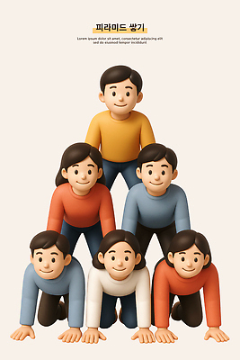 전신 모양 PSD 편집이미지 여자 남자 엎드리기 포즈 협력 3D캐릭터 미소 여러명 친구 컬러풀 3D 즐거움 피라미드 인간탑쌓기 편집3D 캐릭터 건축물 감정 컬러 다수 관계 모션 표정 사람 디지털합성 랜드마크 파일형식