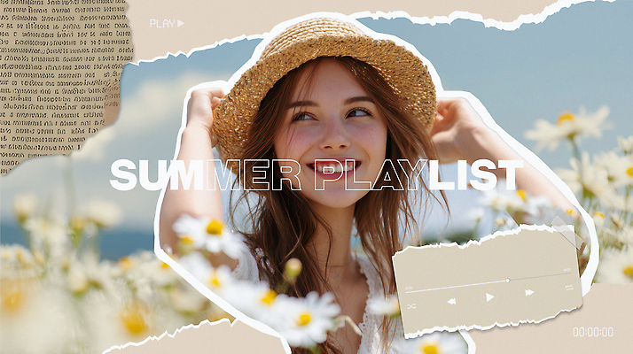 템플릿 여자 행복 종이 꽃밭 자연 미소 웃음 여름 햇빛 들꽃 자유 잡기 분위기 편안함 즐거움 밀짚모자 콜라주 감성 찢어짐 뷰티풀 의료성형뷰티 플레이리스트 이미지템플릿 AI파일 모자_잡화 계절 꽃 감정 음악 컨셉 모션 표정 사람 태양 감각 생태계 파일형식 벡터