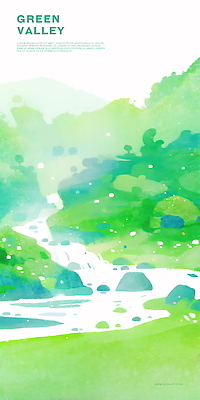 PSD 나무 일러스트 자연 수채화 산 물줄기 사람없음 초록색 평화 계곡 고요 여름풍경 폭포 흐름 바위 개울 조용 숲길 싱그러움 푸른숲 국내일러스트 식물 길 컬러 컨셉 풍경 물 강 돌_바위 숲 생태계 파일형식 여름_계절