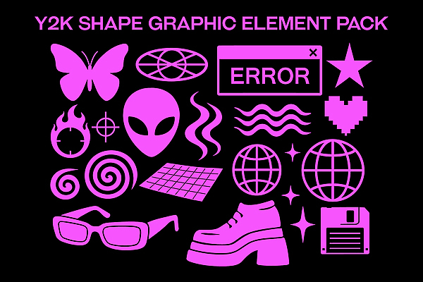 디자인 별 안경 분홍색 나비 일러스트 부츠 나선형 미소 사람없음 그래픽 반짝임 보라색 외계인 하트 플로피디스크 오브젝트 조준 에러 엘리먼트 픽셀 Y2K 국내일러스트 AI파일 자연요소 모양 잡화 컬러 곤충 신발 컨셉 무늬 모션 표정 미확인물체 파일형식 벡터