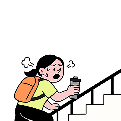 여자 다이어트 가방 일러스트 배낭 한명 들기 성인 운동복 운동 계단 주황색 물병 땀 오르기 힘듦 성인여자한명만 국내일러스트 AI파일 1 잡화 옷 컬러 컨셉 모션 건강 사람 물통 여자한명만 성인여자만 파일형식 벡터