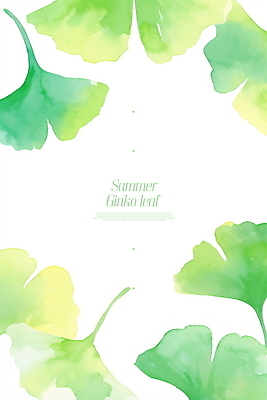 PSD 상징 백그라운드 패턴 일러스트 자연 나뭇잎 수채화 풍경 사람없음 초록색 여름 은행잎 은행나무 창의성 국내일러스트 나무 계절 컬러 잎 무늬 생태계 파일형식