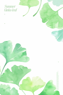 PSD 꽃 백그라운드 일러스트 자연 수채화 미술 사람없음 초록색 여름 은행잎 은행나무 감성 국내일러스트 나무 식물 계절 컬러 컨셉 잎 문화예술 생태계 파일형식